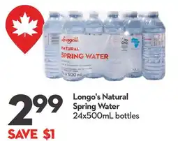 Longo's Natural Spring Water offer