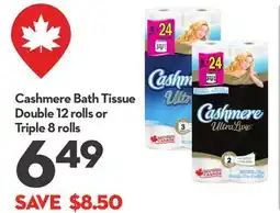 Longo's Cashmere Bath Tissue Double 12 rolls or Triple 8 rolls offer