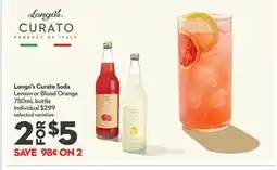 Longo's Curato Soda Lemon or Blood Orange offer