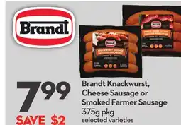 Longo's Knackwurst, Cheese Sausage or Smoked Farmer Sausage offer