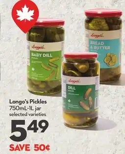 Longo's Pickles offer