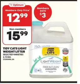 Loblaws TIDY CATS LIGHT WEIGHT LITTER, 2.72 KG offer