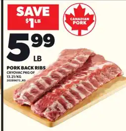 Loblaws PORK BACK RIBS offer