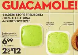 Longo's Smashed Avocado or Traditional Guacamole offer