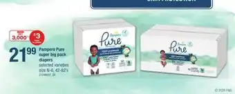 Loblaws PAMPERS PURE SUPER BIG PACK DIAPERS, SIZE N-6, 42-82'S offer
