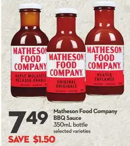 Longo's Matheson Food Company BBQ Sauce offer