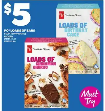 Loblaws PC LOADS OF BARS offer