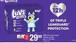 Loblaws LUVS ECONO PACK DIAPERS SIZE 3-7, 88-168'S offer