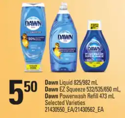 Loblaws DAWN LIQUID, 825/982ML DAWN EZ SQUEEZE, 532/535/650ML, DAWN POWERWASH REFILL, 473ML offer