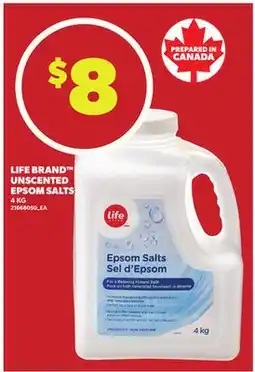 Loblaws LIFE BRAND UNSCENTED EPSOM SALTS, 44KG offer