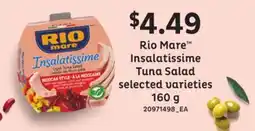 Loblaws RIO MARE INSALATISSIME TUNA SALAD, 160g offer