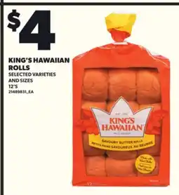 Loblaws KING'S HAWAIIAN ROLLS, 12'S offer