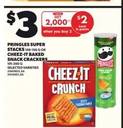 Loblaws PRINGLES SUPER STACKS, 148-156 G OR CHEEZ-IT BAKED SNACK CRACKERS, 191-200 G offer