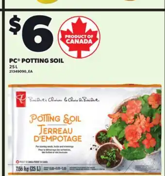 Loblaws PC POTTING SOIL, 25L offer