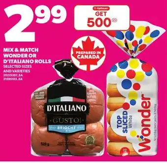 Loblaws MIX & MATCH WONDER OR D'ITALIANO ROLLS offer