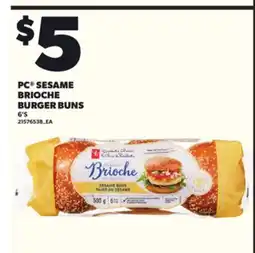 Loblaws PC SESAME BRIOCHE BURGER BUNS, 6'S offer