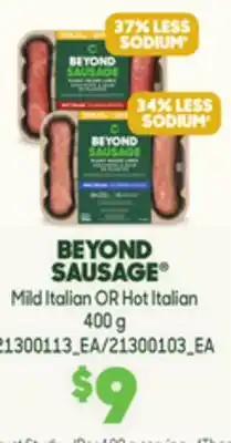 Loblaws BEYOND SAUSAGE MILD ITALIAN OR HOT ITALIAN, 400 G offer