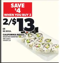Loblaws CALIFORNIA ROLLS, 190-236G offer
