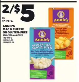 Loblaws ANNIE'S MAC & CHEESE OR GLUTEN-FREE, 149-170 G offer