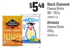 Loblaws BLACK DIAMOND CHEESE STICKS, 189-252G, AMOOZA CHEESE STICKS, 228G offer