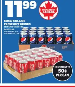 Loblaws COCA-COLA OR PEPSI SOFT DRINKS, 24X355ML offer