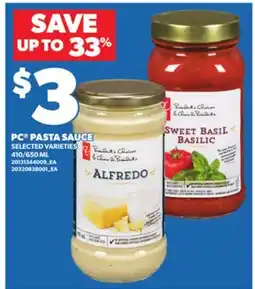 Loblaws PC PASTA SAUCE, 410/650 ML offer