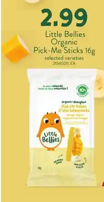 Loblaws LITTLE BELLIES ORGANIC PICK-ME STICKS, 16G offer