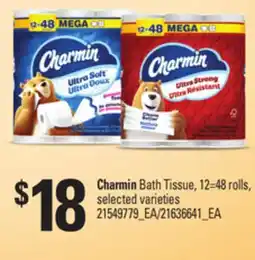 Loblaws CHARMIN BATH TISSUE, 12=48 ROLLS offer