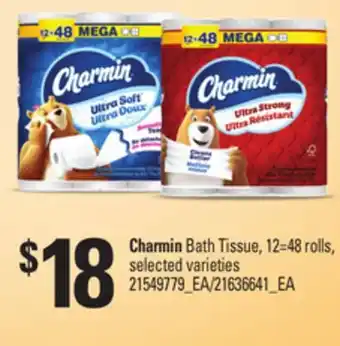 Loblaws CHARMIN BATH TISSUE, 12=48 ROLLS offer