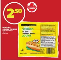 Loblaws NO NAME CHICKEN WIENERS, 450 G offer