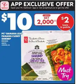 Loblaws PC BANANA LEAF PANANG CURRY SHRIMP, 400G offer