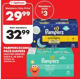 Loblaws PAMPERS ECONO PACK DIAPERS, SIZE N-8, 58-200'S offer