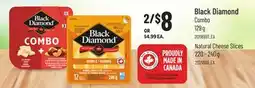 Loblaws BLACK DIAMOND COMBO, 129G, NATURAL CHEESE SLICES 220 - 240G offer