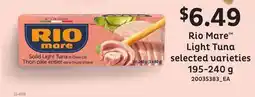 Loblaws RIO MARE LIGHT TUNA, 195-240 g offer