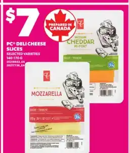 Loblaws PC DELI CHEESE SLICES, 140-170G offer