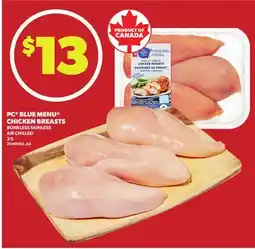 Loblaws PC BLUE MENU CHICKEN BREASTS, 3'S offer
