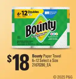 Loblaws BOUNTY PAPER TOWEL, 6=12 offer