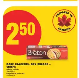 No Frills DARE CRACKERS, DRY BREADS or CRISPS, 100-225 G offer