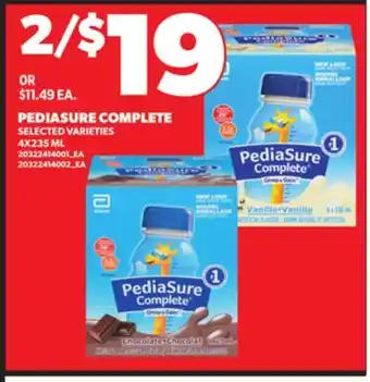 Loblaws PEDIASURE COMPLETE, 4X235 ML offer