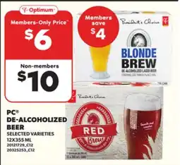 Loblaws PC DE-ALCOHOLIZED BEER, 12X355 ML offer