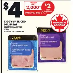Loblaws ZIGGY'S SLICED DELI MEAT, 175G offer
