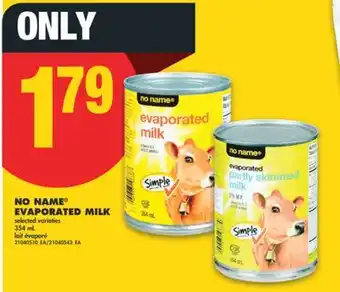 No Frills NO NAME EVAPORATED MILK, 354 ML offer