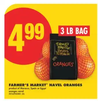 No Frills FARMER'S MARKET NAVEL ORANGES, 3 LB BAG offer
