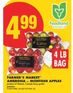No Frills FARMER'S MARKET AMBROSIA OR MCINTOSH APPLES, 4 LB BAG offer
