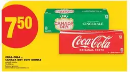 No Frills COCA-COLA OR CANADA DRY SOFT DRINKS, 12X355 ML offer