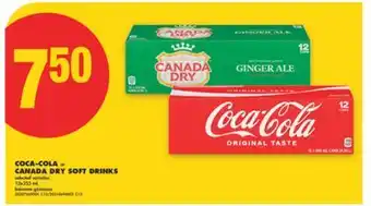 No Frills COCA-COLA OR CANADA DRY SOFT DRINKS, 12X355 ML offer