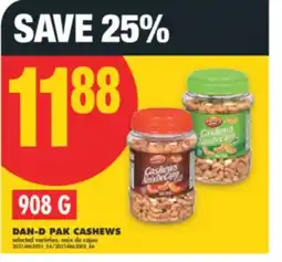 No Frills DAN-D PAK CASHEWS, 908 G offer