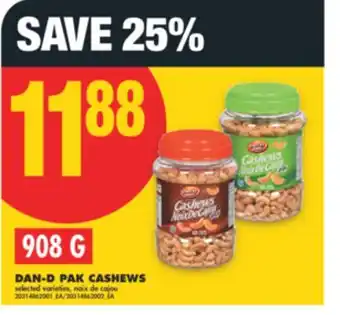 No Frills DAN-D PAK CASHEWS, 908 G offer