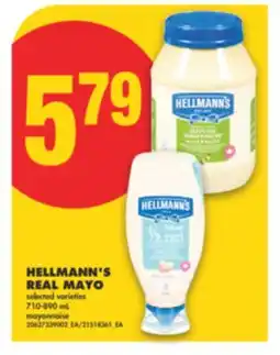 No Frills HELLMANN'S REAL MAYO, 710-890 ML offer