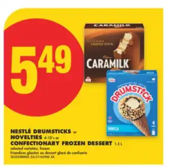No Frills NESTLÉ DRUMSTICKS OR NOVELTIES 4-10' S OR CONFECTIONARY FROZEN DESSERT 1.5 L offer
